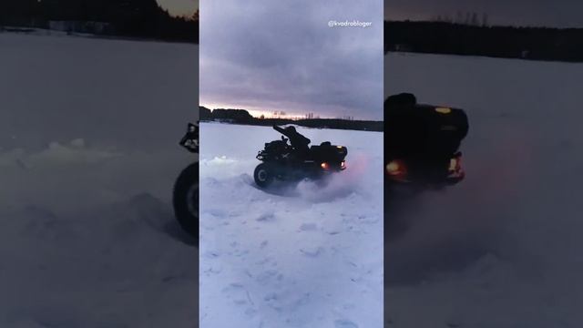 BRP 1000 чистит лед для рыбаков зимний дрифт 2024 #atv #квадроциклы #brp смотреть онлайн
