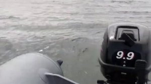 обзор обкатки  лодочного мотора ХАНКАЙ 9.9(15) на чистой воде. вацап89525638950