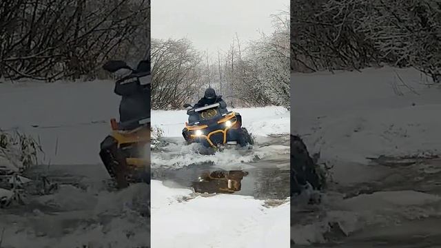 Thin ice Тонкий лед и белый снег #atv #shorts #квадроцикл смотреть онлайн