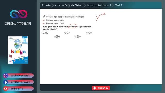 9. Sınıf - İzotop İzoton İzobar 1 Soru Çözümü - Test 7 (TYT Kimya) Ünite 2 смотреть онлайн