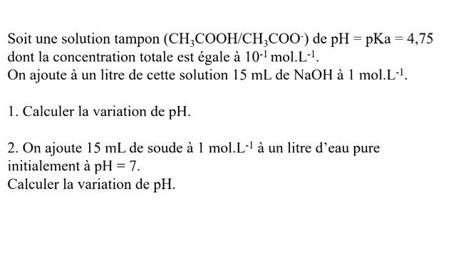 ACIDES-BASES 11/20: pH D'UNE SOLUTION TAMPON. EXERCICES D'APPLICATION SUR LE CALCUL DU pH смотреть онлайн