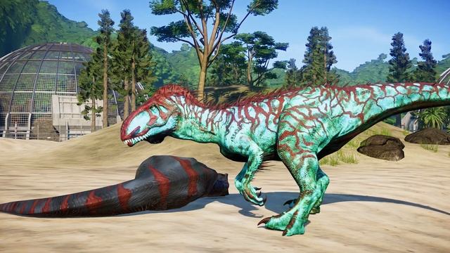 Fire Spinosaurus vs Monster T Rex vs Malusaurus - Jurassic World Evolution Mods Dinosaurs Fighting смотреть онлайн
