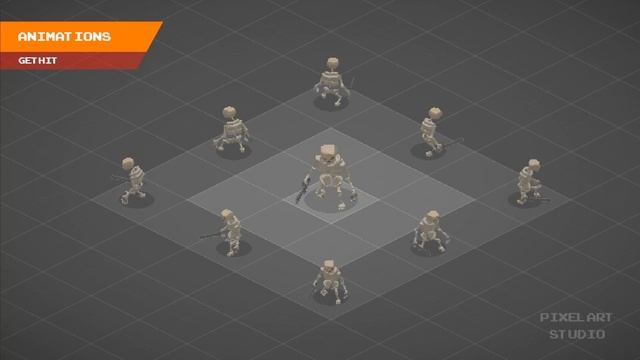 2D Skeleton - Isometric PixelArt Character смотреть онлайн