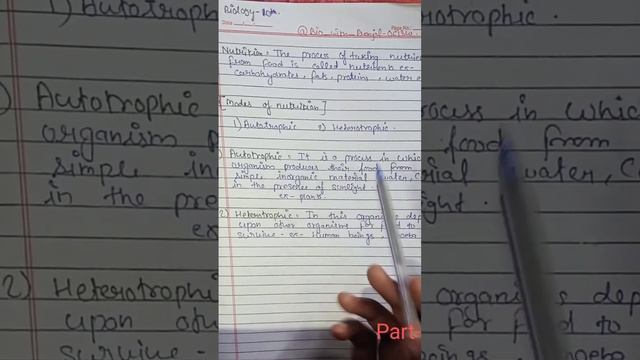Biology's First chapter Part-2 Class-10th/Define Nutrition NCERT/CBSE. смотреть онлайн