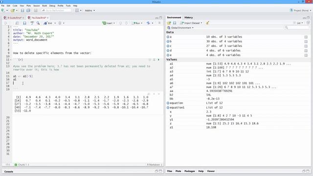 How to Delete Specific Elements from a Vector in R: Example 1. [HD] смотреть онлайн