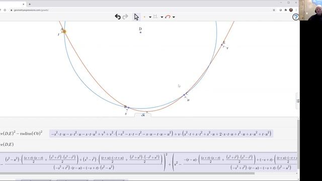 Chords at Four Intersections of a Circle with a Parabola with GXWeb смотреть онлайн