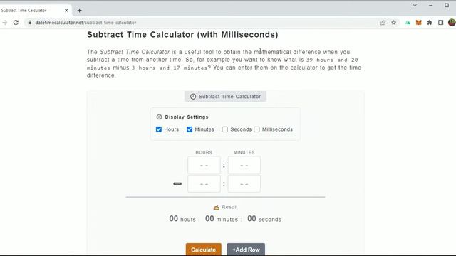 Subtract Time Calculator смотреть онлайн