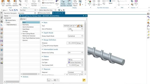 SIEMENS NX - Rotary Roughing смотреть онлайн