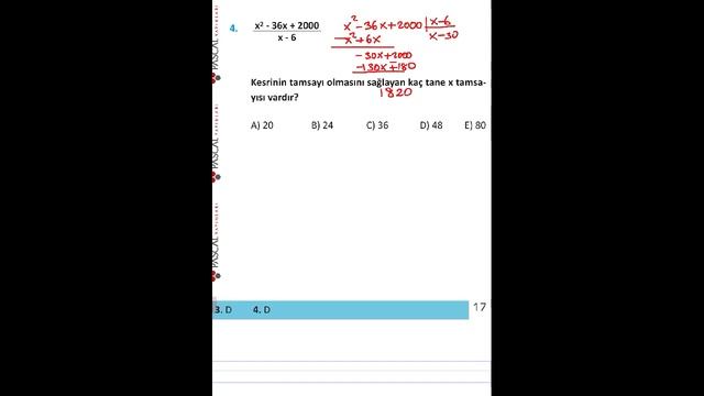 PASCAL TYT MATEMATİK SORU BANKASI SAYFA 17 SORU 4 смотреть онлайн