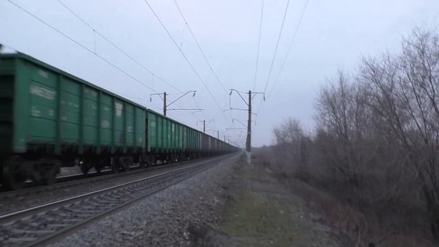 "Зелёная СМЕ". ВЛ80С-290/132 с грузовым поездом. смотреть онлайн