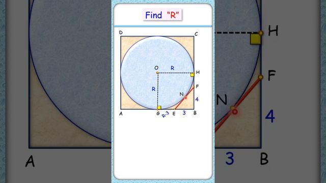 131) Find circle radius. #maths #matholympiad #geometry смотреть онлайн
