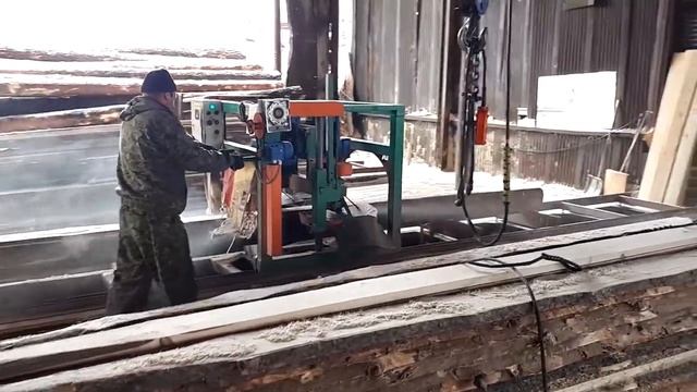 Дисковая пилорама Г2П-550 на реальном производстве смотреть онлайн