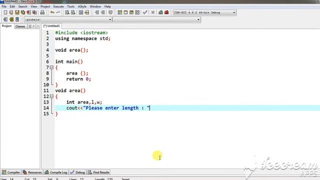 How to find area of rectangle using function ||dev C++. смотреть онлайн