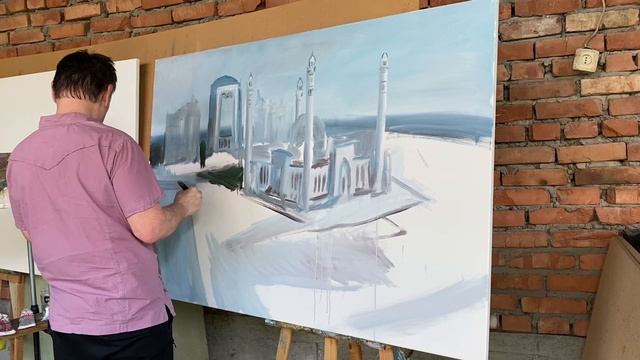 Подмалевок. Шалинская мечеть , «Гордость мусульман» маслом на холсте 100 на 150 см. Зилавди Яшуркае смотреть онлайн