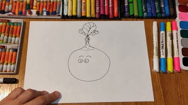 Как нарисовать Редиску / Урок Рисования / How to draw a Radish / Drawing Lesson смотреть онлайн