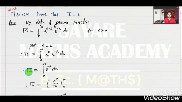 Sem 2, Paper 2, Unit 4 Topic: (Theorem) Gamma of 1 equals to 1 смотреть онлайн