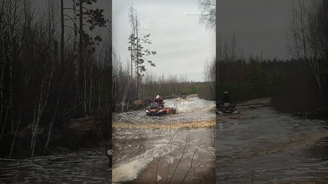 CFMOTO преодолевают брод. Второй cf overland без шноркелей #atv #квадроциклы #cfmoto смотреть онлайн