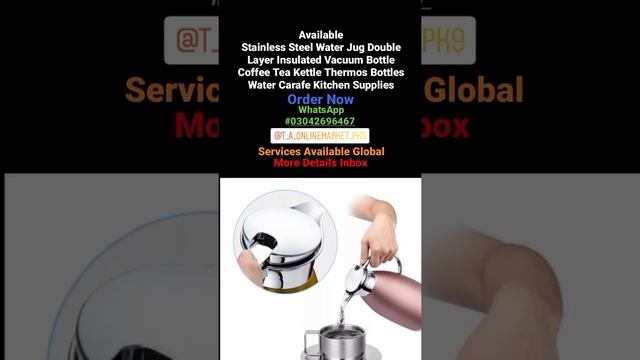 Stainless Steel Water Jug Double Layer Insulated Vacuum Bottle Coffee Tea Kettle Thermos Bottles смотреть онлайн