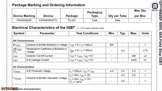 [SGeC] FGH60N60 Field Stop IGBT 600V-60A