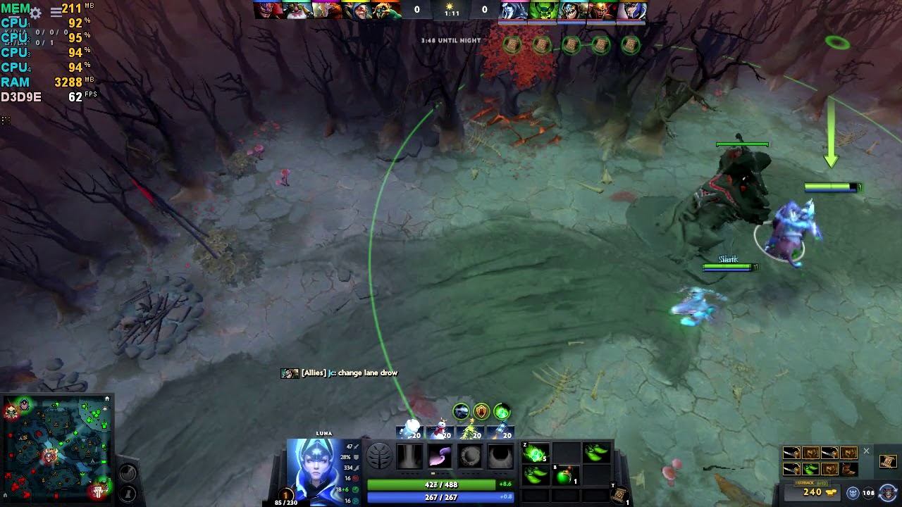 Dota 2 (HD 630 + 4GB RAM) смотреть онлайн