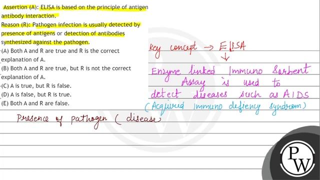 Assertion (A): ELISA is based on the principle of antigen antibody interaction.
Reason (R): Path... смотреть онлайн