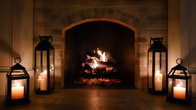 4K Fireplace - 1 Hour - Spa Music - Meditation Sounds - Cozy Ambience