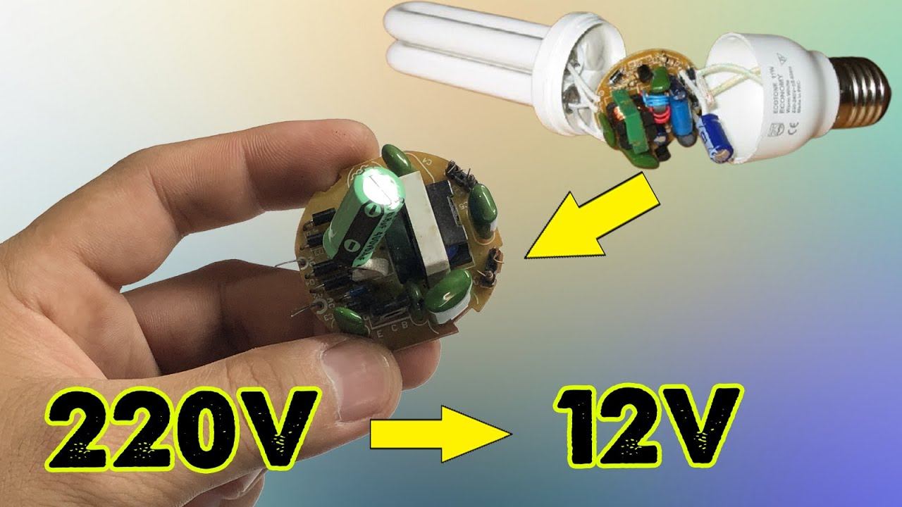I turn CFL into 220V to 12V смотреть онлайн