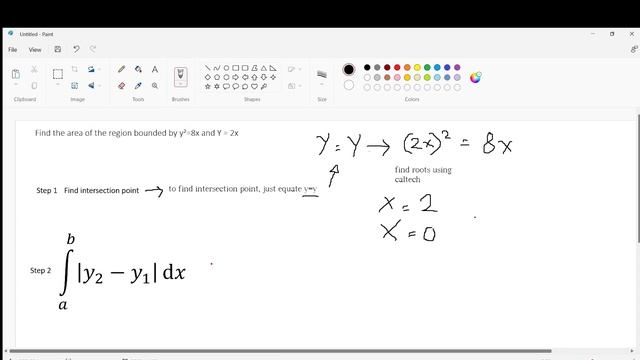 Find the area of the region bounded by y²=8x and Y = 2x | Calculator Technique (Part 2) смотреть онлайн