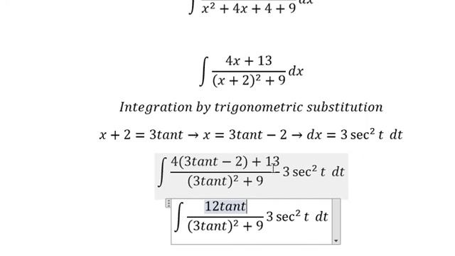 Calculus Help: Integral of ∫(4x+13)/(x^2+4x+13) dx - Integration by trigonometric substitution смотреть онлайн