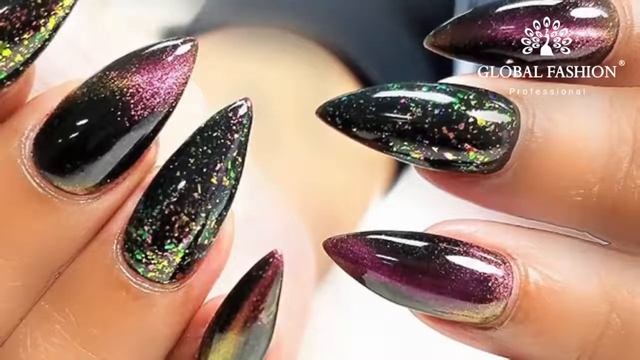 Гель лак с хлопьями хамелеона Chameleon flakes gel polish от Global Fashion смотреть онлайн