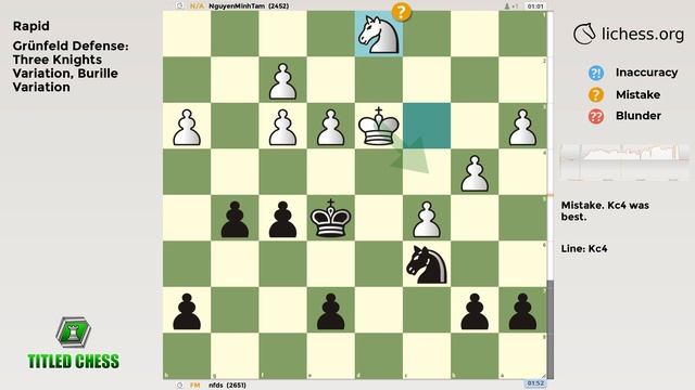 Grünfeld Defense: Three Knights Variation, Burille Variation | Rapid | Titled Chess смотреть онлайн