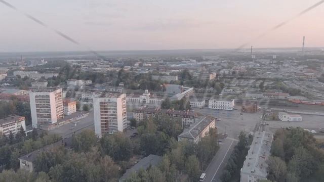 A-Log. Yoshkar-Ola, Russia. Train Station. Panorama of the central part of the city from the air du смотреть онлайн
