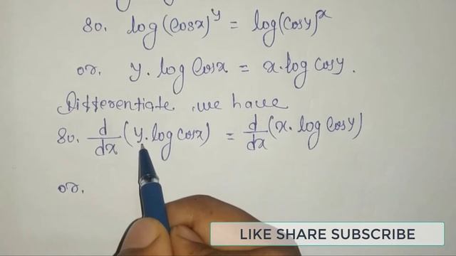 (Cosx)^y=(Cosy) ^x.find out differentiation problem with this problems..i.e., dy/dx.....? смотреть онлайн