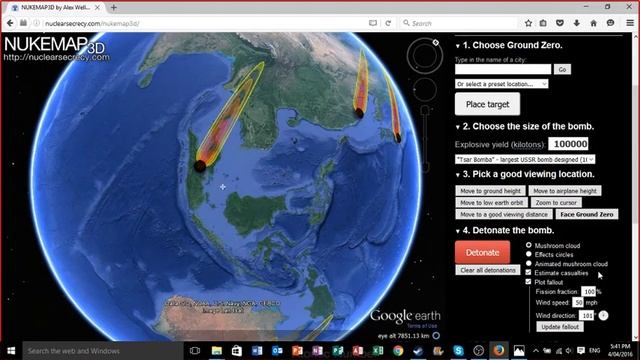 Nukemap 3D and stuffing around with friends