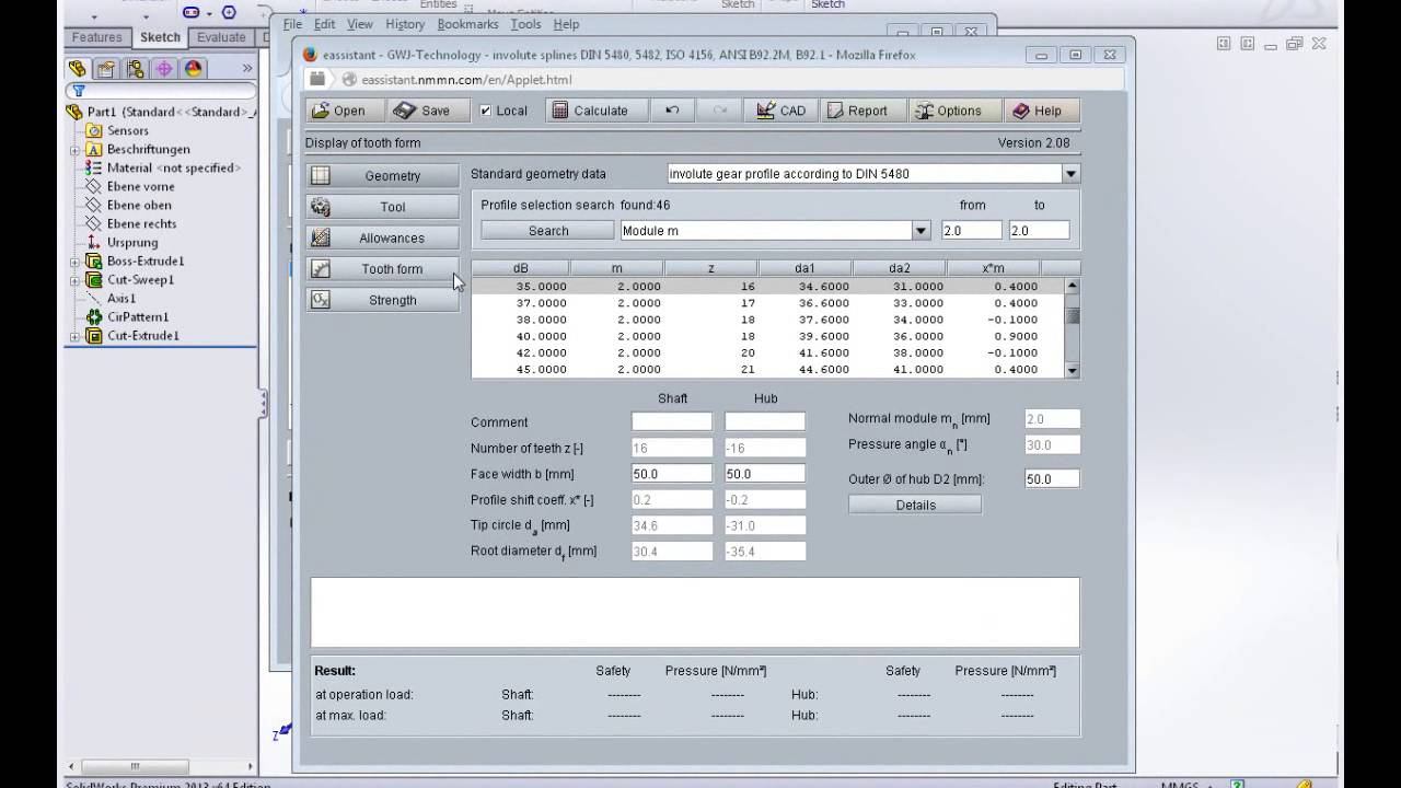 eAssistant / TBK 2014 CAD-PlugIn for SOLIDWORKS: Cylindrical gear with involute spline hub (DIN5480 смотреть онлайн