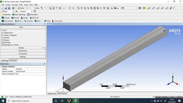 Create slot by using sweep in ansys смотреть онлайн