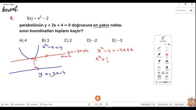 KAREKÖK AYT MATEMATİK SORU BANKASI 2. DERECE FONKSİYONLAR-5 (PARABOL) смотреть онлайн