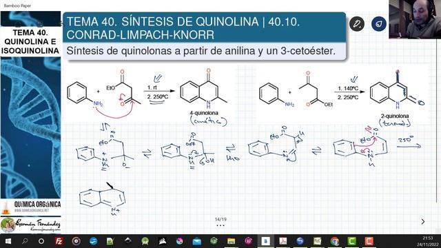 TEMA 40. SINTESIS DE QUINOLINA | 40.10. CONRAD-LIMPACH-KNORR смотреть онлайн
