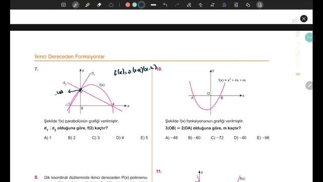 İkinci Dereceden Fonksiyonlar (Parabol) / Test -4 (Karekök Yayınları AYT Soru Bankası) смотреть онлайн