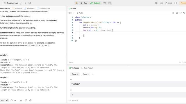 LeetCode DCC Apr 2024 - Day 25 - 2370. Longest Ideal Subsequence смотреть онлайн