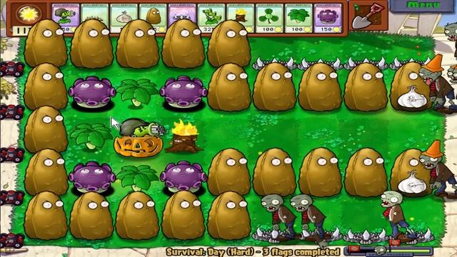 Plants vs Zombies Hack - 1 Gatling Pea vs Gloom Shroom vs All Zombie смотреть онлайн