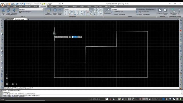 ActCAD-Annotate menu ordinate dimension смотреть онлайн