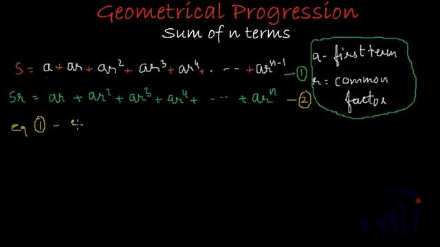 Sum of Geometrical Progression formula - Derivation of formula to find Sum n no of terms смотреть онлайн