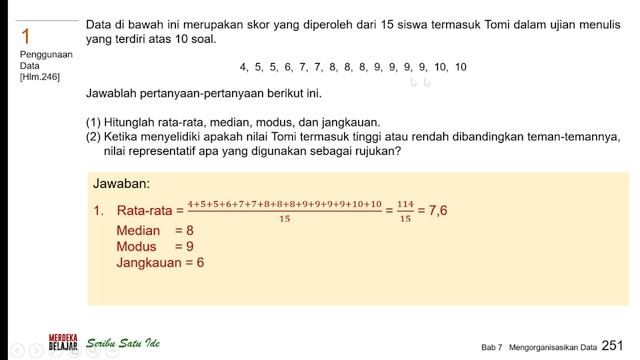 MARI KITA PERIKSA MATEMATIKA KELAS 7 HALAMAN 251-252 SEMESTER 2 KURIKULUM MERDEKA смотреть онлайн