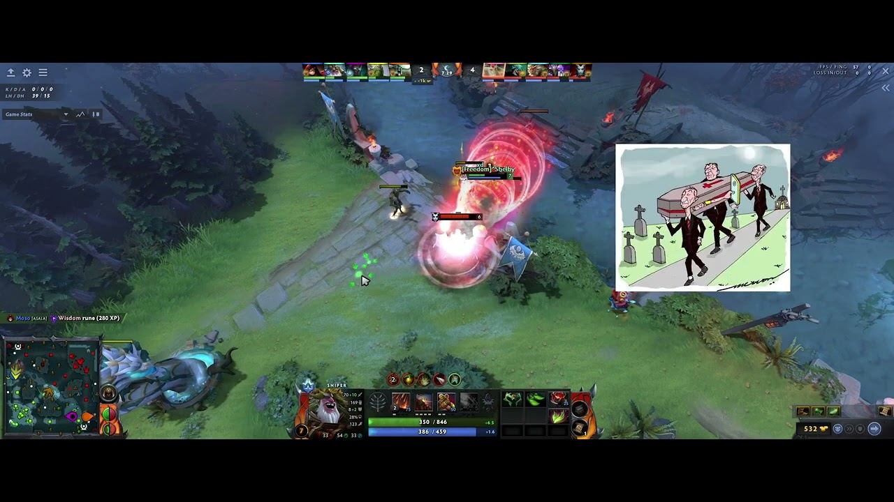 Sniper solo WTF low health kill vs gang DOTA 2 смотреть онлайн