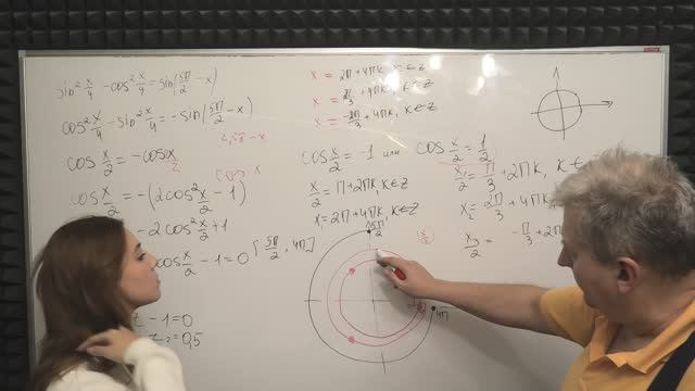 ТРИГ УРАВНЕНИЕ   В ТРИ ОБОРОТА ОКРУЖНОСТИ С ВИКТОРИЕЙ