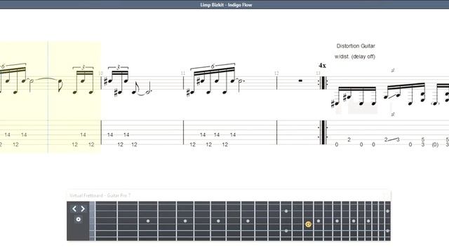 Limp Bizkit - Indigo Flow GUITAR 2 TAB смотреть онлайн