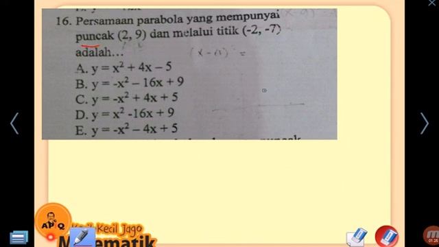 Matematika SMA Grafik Parabola Fungsi Kuadrat1 смотреть онлайн