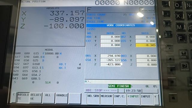 Привязка G54 + с учетом корректора. Fanuc parameter 1207 #0 (WOL). смотреть онлайн