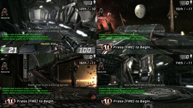 Unreal Tournament III Four Way Split Screen смотреть онлайн